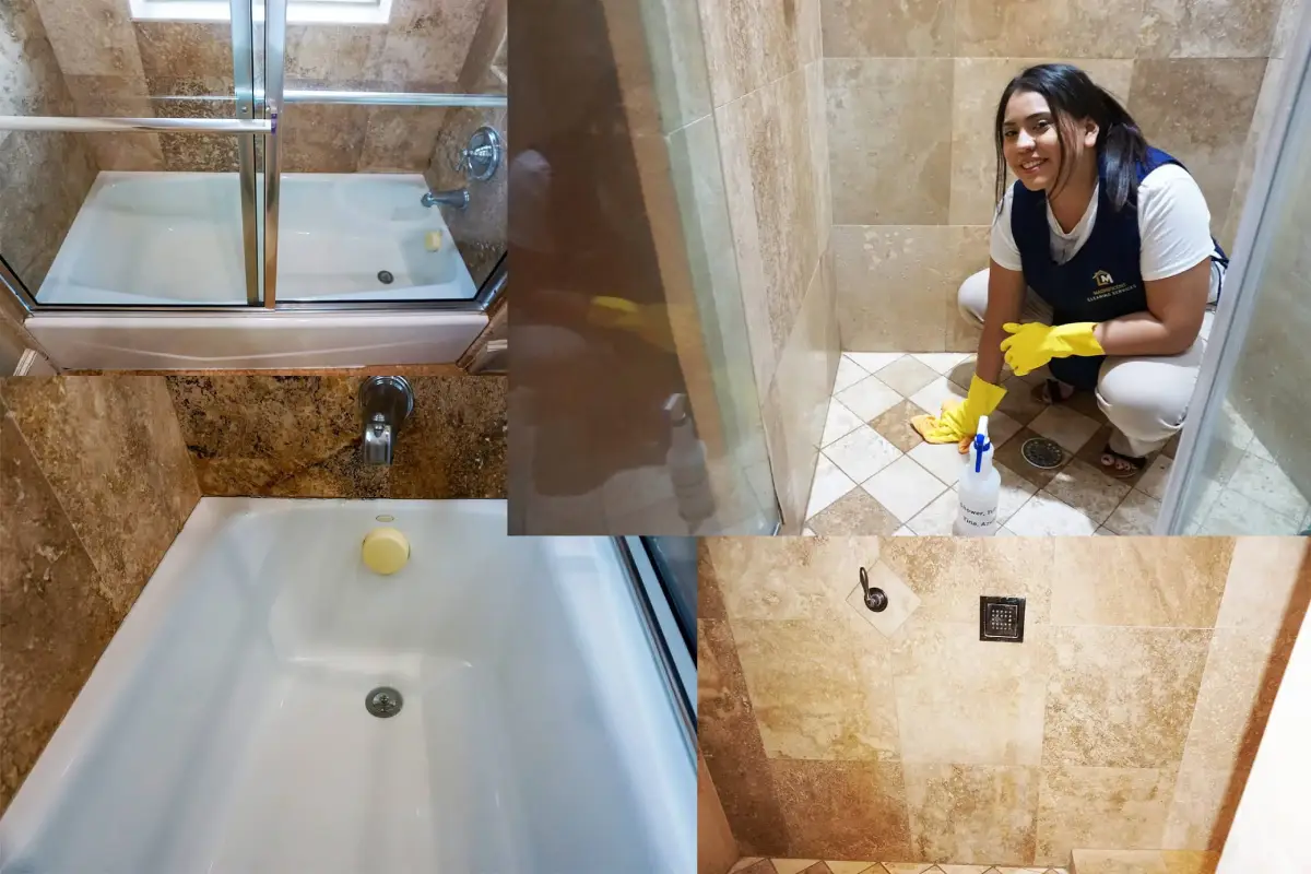 After cleaning: bathtub and bathroom surfaces cleaned by Magnificent